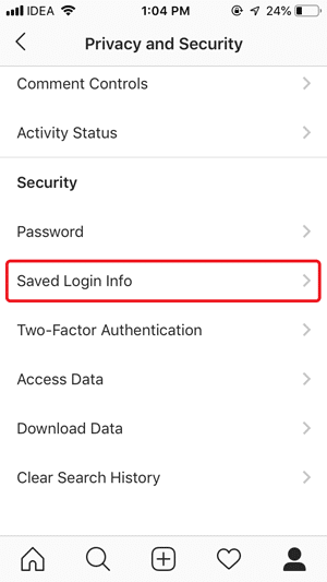صورة لـ كيفية إزالة معلومات تسجيل الدخول المحفوظة على تطبيق Instagram في نظام iOS؟ | saved-login-info-DzTechs