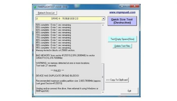 صورة لـ أدوات مجانية للتحقق من سرعة بطاقة SD والسعة الخاصة بها | sdcard-fakeflashtest-DzTechs