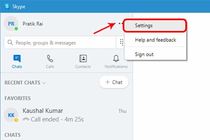 صورة لـ تطبيقات لاستخدام كاميرا الهاتف ككاميرا ويب لنظام Windows و MacOS | skype_settings-DzTechs
