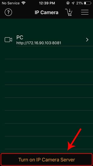 صورة لـ تطبيقات لاستخدام كاميرا الهاتف ككاميرا ويب لنظام Windows و MacOS | start_ip_webcam_lite-DzTechs