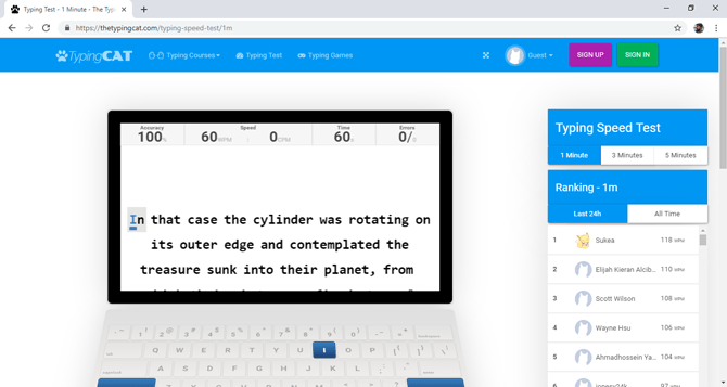 صورة لـ أفضل 8 برامج كتابة باللمس لتعليم نفسك الكتابة بطريقة أسرع على لوحة المفاتيح | typing-cat-DzTechs