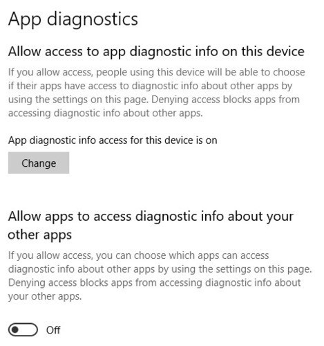 صورة لـ 18 من إعدادات الخصوصية التي يجب أن تنظر فيها في Windows 10 | windows-privacy-settings-app-diagnostics-DzTechs