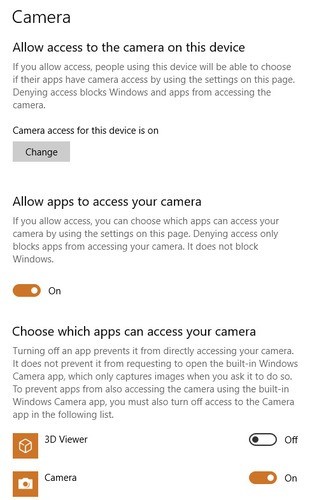 صورة لـ 18 من إعدادات الخصوصية التي يجب أن تنظر فيها في Windows 10 | windows-privacy-settings-camera-DzTechs