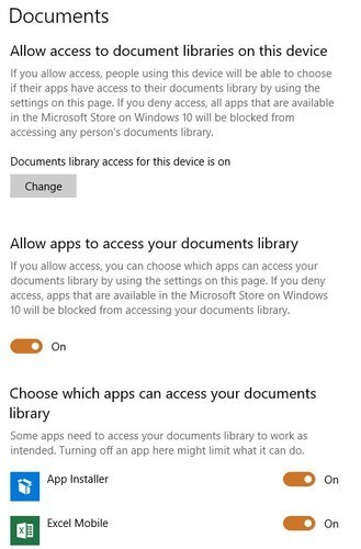صورة لـ 18 من إعدادات الخصوصية التي يجب أن تنظر فيها في Windows 10 | windows-privacy-settings-documents-DzTechs