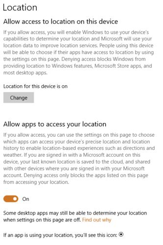 صورة لـ 18 من إعدادات الخصوصية التي يجب أن تنظر فيها في Windows 10 | windows-privacy-settings-location-services-DzTechs