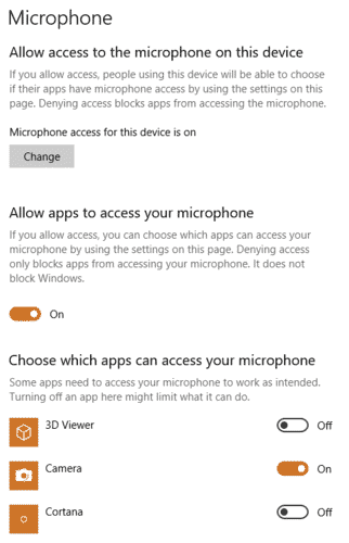 صورة لـ 18 من إعدادات الخصوصية التي يجب أن تنظر فيها في Windows 10 | windows-privacy-settings-microphone-DzTechs