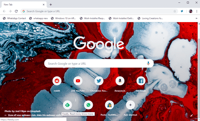 صورة لـ كيفية تعيين خلفية مخصصة على شاشة Google Chrome الرئيسية | 1_selected-wallpaper-min-DzTechs