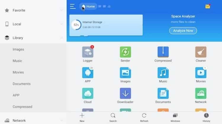 صورة لـ 11 من أفضل تطبيقات Android TV لتعزيز تجربة مشاهدة التلفزيون | Android-tv-apps-es-file-explorer-DzTechs