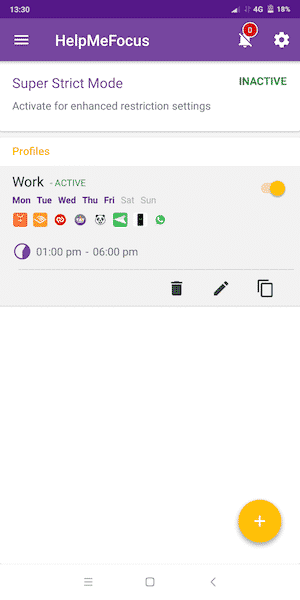 صورة لـ أفضل تطبيقات الإشعارات لنظام Android (2023) | Screenshot_2018-09-21-13-30-30-362_com.apps_.dsimpletools.helpmefocus-DzTechs