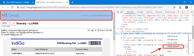 صورة لـ كيفية طباعة رسائل البريد الإلكتروني من Gmail دون خيارات الرأس | delete-element-min-DzTechs