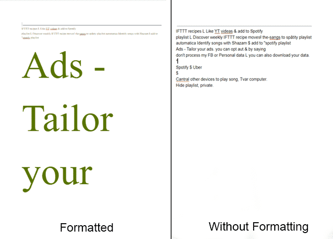 صورة لـ أفضل التطبيقات المجانية للتعرف الضوئي على الحروف لنظام Windows 10 | format-vs-non-formatted-new-1-min-DzTechs
