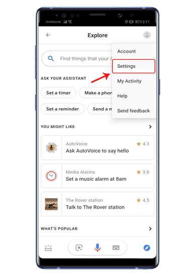 صورة لـ كيفية تصوير لقطات شاشة في تطبيقات Android التي تُقيِّد الوصول إلى هذه الخاصية | google-assistant-settings-min-DzTechs