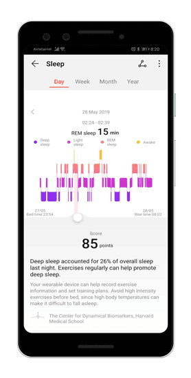 صورة لـ مُقارنة بين Honor Band 4 و Mi Band 3 – أيهما يحتوي على أفضل المميزات؟ | huawei-sleep-min-DzTechs