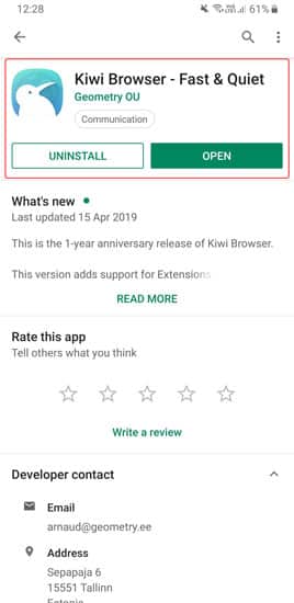 صورة لـ كيفية تثبيت إضافات Chrome لسطح المكتب على نظام Android | kiwi-browser-DzTechs