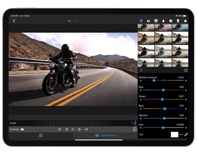 صورة لـ أفضل تطبيقات تحرير الفيديو لجهاز iPad Pro (2023) | lumafusion-HSL-tab-DzTechs