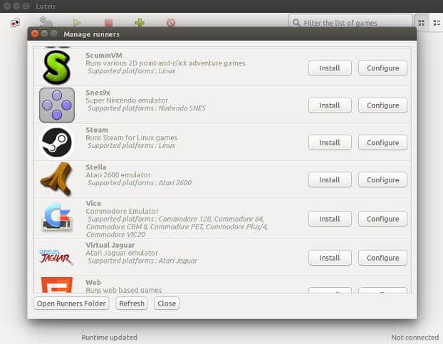 صورة لـ إدارة مكتبة ألعاب Linux الخاصة بك باستخدام Lutris | lutris-runners-DzTechs