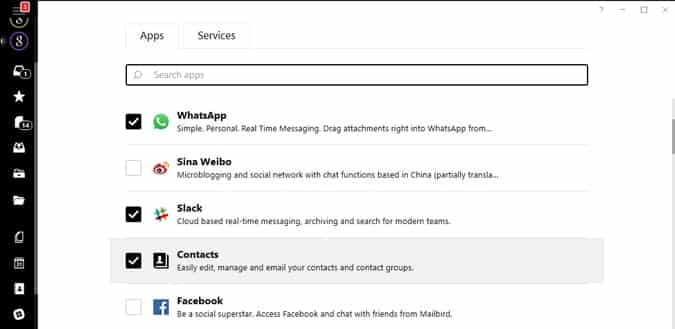 صورة لـ أفضل بدائل Outlook المجانية لنظام التشغيل Windows 10 | mailbird-app-integration-min-DzTechs