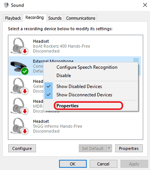 صورة لـ كيفية توصيل AirPods مع PS4 (أو أي سماعات Bluetooth أخرى) | mic-properties-in-Sound-window-min-DzTechs