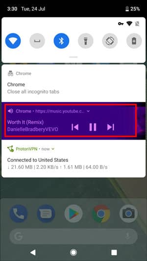 صورة لـ كيفية تشغيل YouTube Music في الخلفية | notification-menu-DzTechs