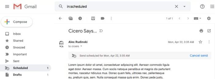 صورة لـ كيفية جدولة رسائل البريد الإلكتروني في Gmail | schedule-email-gmail-in-scheduled-e1555728753377-DzTechs