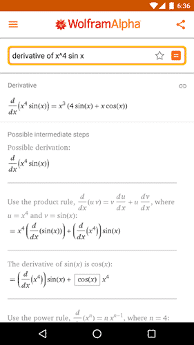 صورة لـ أفضل تطبيقات العلوم لأجهزة Android و iOS | science-app-02-WolframAlpha-min-DzTechs