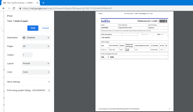 صورة لـ كيفية طباعة رسائل البريد الإلكتروني من Gmail دون خيارات الرأس | select-print-preview-min-DzTechs