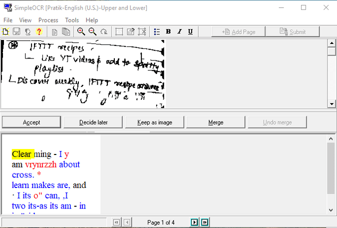 صورة لـ أفضل التطبيقات المجانية للتعرف الضوئي على الحروف لنظام Windows 10 | simpleOCR-handwriting-min-DzTechs
