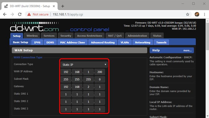 صورة لـ كيفية تعزيز شبكة Wi-Fi الخاصة بك باستخدام جهاز التوجيه القديم | static_ip_other_router-DzTechs