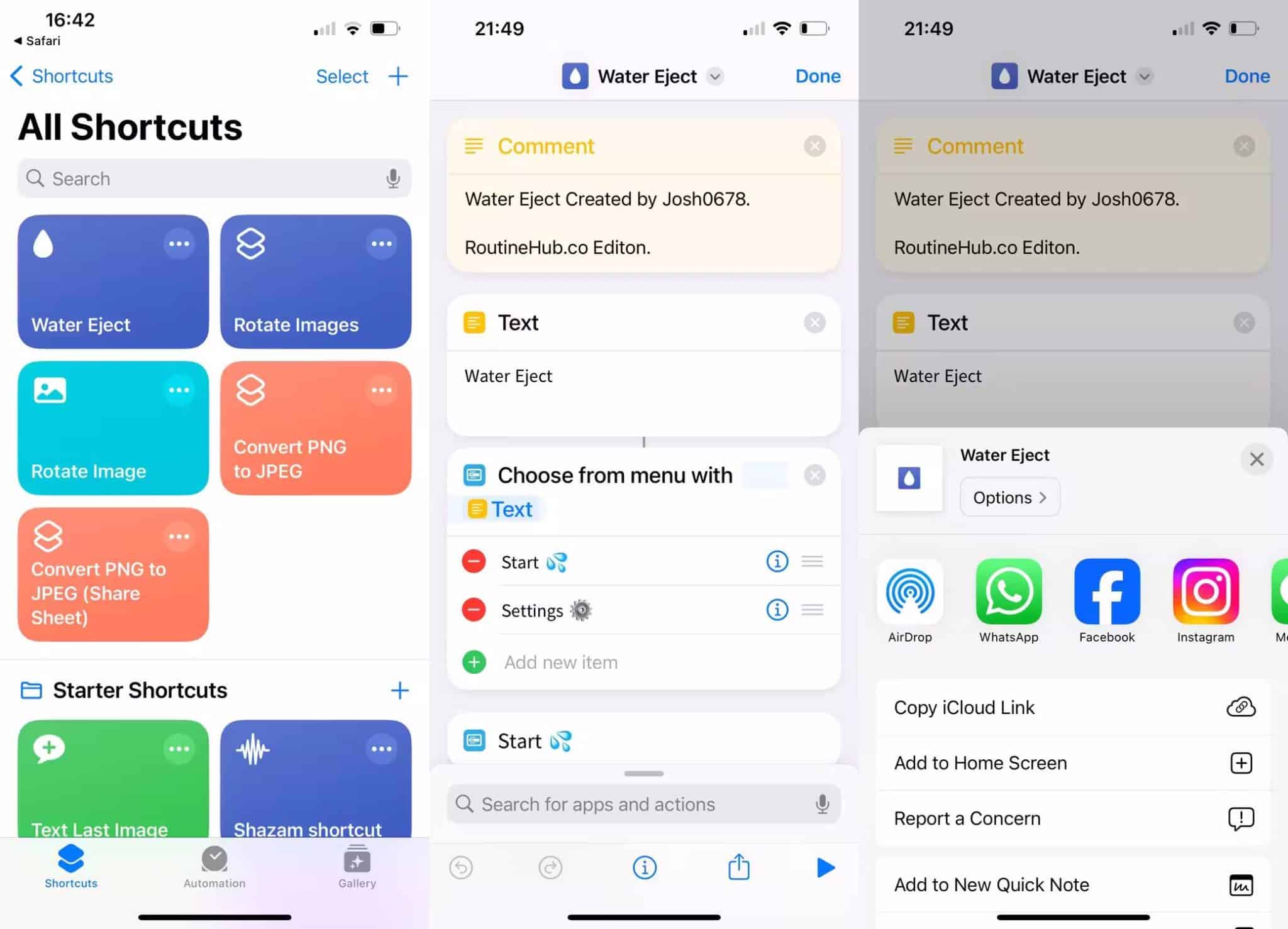 صورة لـ كيفية إخراج المياه من مكبرات الصوت على الـ iPhone بدون الأرز | 11shortcuts-tab-in-iphone-shortcuts-app-scaled