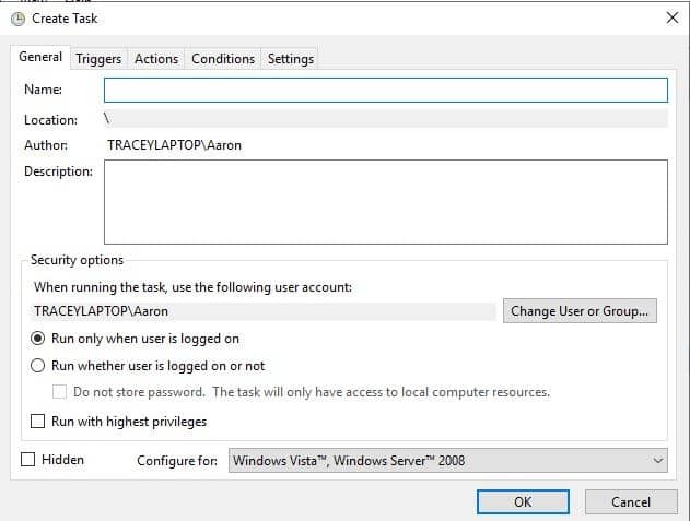 صورة لـ كيفية إنشاء نقطة استعادة النظام تلقائيا في Windows عند بدء التشغيل | Auto-restore-point-windows-create-task-window.jpg-min-DzTechs