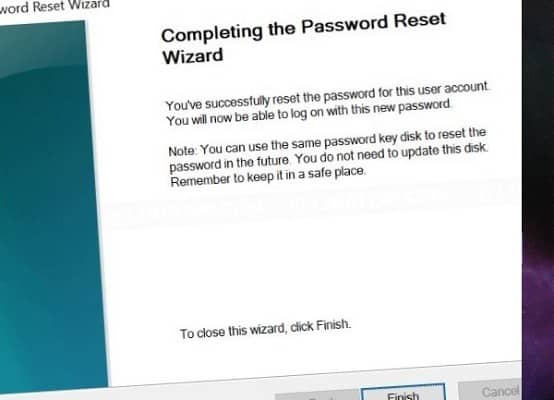 صورة لـ كيفية إنشاء قرص إعادة تعيين كلمة المرور في Windows 10 باستخدام محرك USB | Completing-password-reset-wizard-min-DzTechs