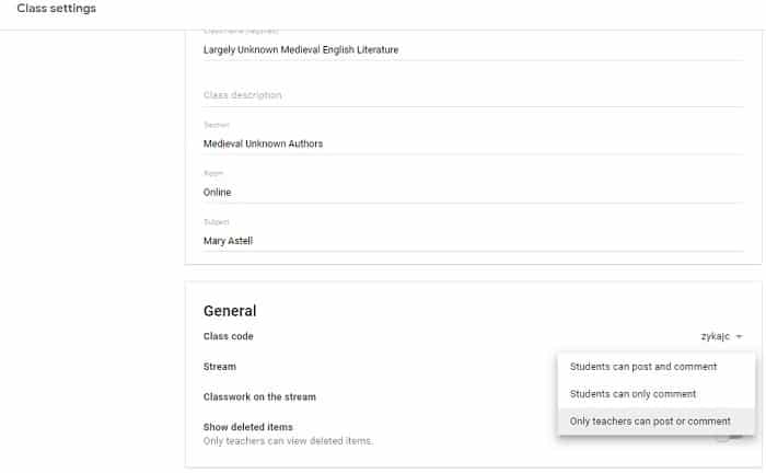 صورة لـ برنامج Google Classroom التعليمي: مُقدمة شاملة | Google-classroom-settings-min-DzTechs