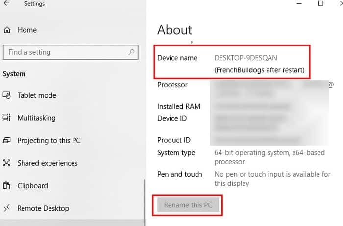 صورة لـ كيفية تغيير اسم جهاز الكمبيوتر الخاص بك في Windows 10 | Name-Rename-min-DzTechs