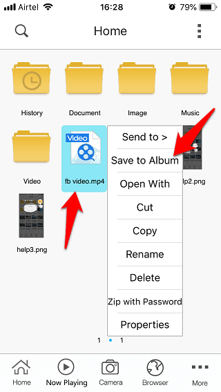 صورة لـ 5 طرق لتنزيل مقاطع فيديو Facebook في معرض الكاميرا على iPhone / iPad | Save-Facebook-Videos-to-Camera-Roll-on-iPhone-13-min-DzTechs