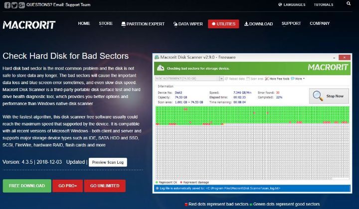 صورة لـ 4 أدوات مجانية ومفيدة لفحص وإصلاح القطاعات التالفة على محركات الأقراص SSD | bad-sector-software-macrorit-min-DzTechs