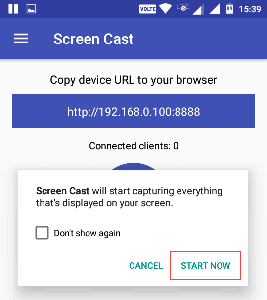 صورة لـ كيفية عرض شاشة Android على جهاز كمبيوتر يعمل بنظام Linux | cast-Android-screen-to-linux-click-start-now-min-DzTechs