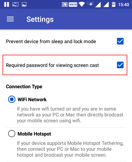 صورة لـ كيفية عرض شاشة Android على جهاز كمبيوتر يعمل بنظام Linux | cast-Android-screen-to-linux-enable-password-protection-min-DzTechs