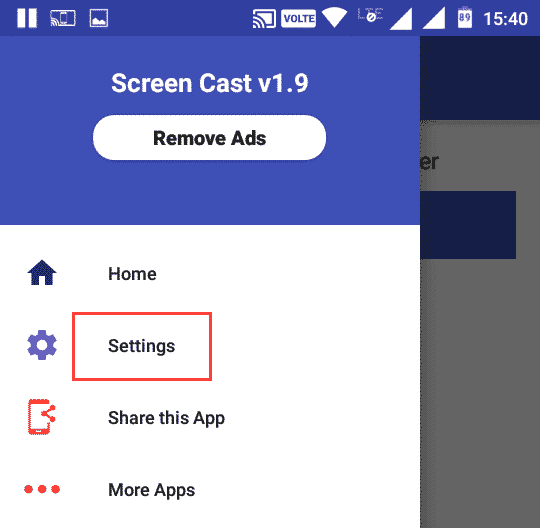 صورة لـ كيفية عرض شاشة Android على جهاز كمبيوتر يعمل بنظام Linux | cast-Android-screen-to-linux-select-settings-min-DzTechs
