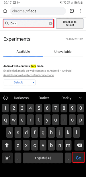 صورة لـ متصفح Chrome على Android يدعم الوضع المظلم | dark-go-min-DzTechs