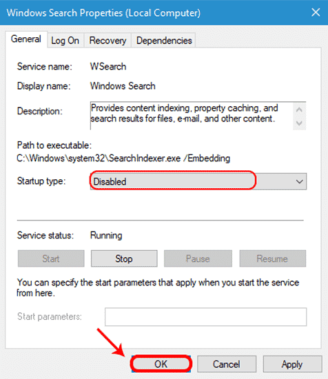 صورة لـ كيفية جعل نظام Windows 10 أسرع في 9 خطوات بسيطة | disable-wsearch-min-DzTechs