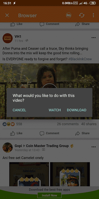 صورة لـ 8 مواقع / تطبيقات لتنزيل مقاطع الفيديو من Facebook على Android | download-facebook-videos-android-7-min-DzTechs