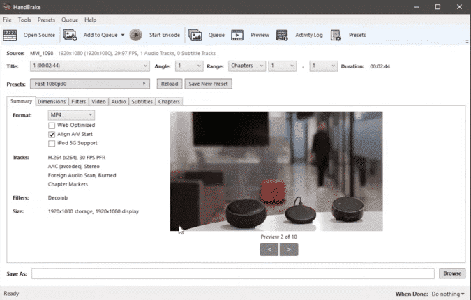 صورة لـ أفضل البدائل مفتوحة المصدر والمجانية للبرامج المكلفة | handbrake-ui-min-DzTechs