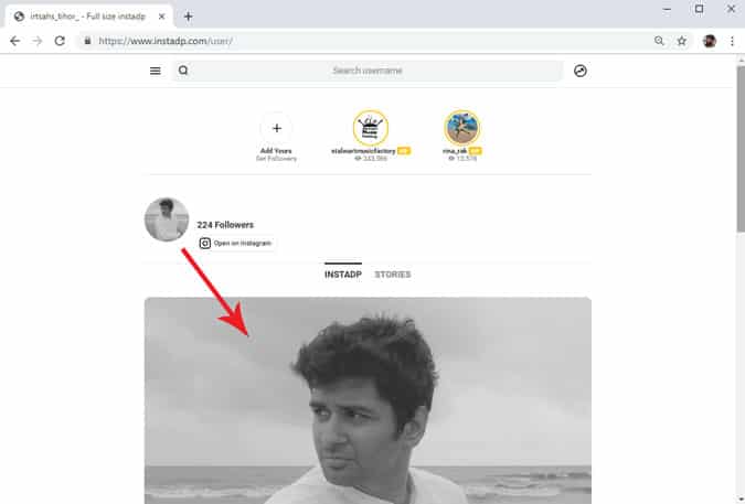 صورة لـ كيفية تكبير صورة الملف الشخصي في Instagram للتعرف على الغرباء الذين يتابعونك | instadp-min-DzTechs