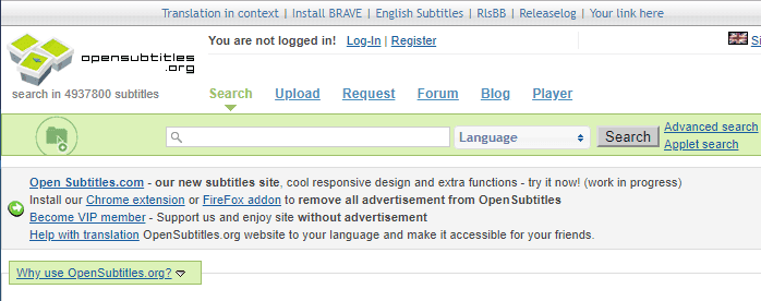 صورة لـ أفضل مواقع تحميل الترجمات لأفلامك وللمسلسلات التلفزيونية | opensubtitles-website-min-DzTechs