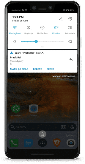 صورة لـ الميزات والنصائح المخفية لـ Spark for Android | quick-action-min-DzTechs