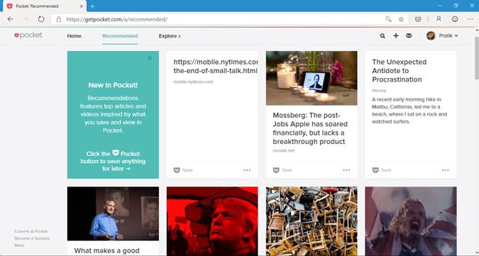 صورة لـ 25+ من أفضل إضافات Microsoft Edge المستوحاة من Chrome | save-to-pocket-min-DzTechs