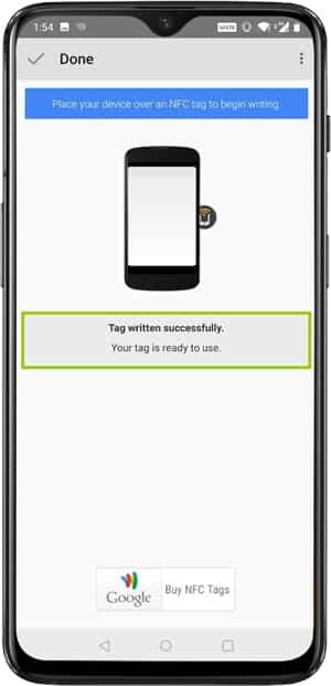 صورة لـ كيفية برمجة علامات NFC – دليل خطوة بخطوة مع مثال تعليمي | tag-written-successfully-min-DzTechs
