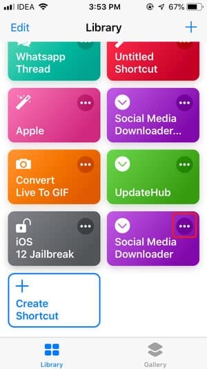 صورة لـ 5 طرق لتنزيل مقاطع فيديو Facebook في معرض الكاميرا على iPhone / iPad | tap-options-shortcuts-min-DzTechs