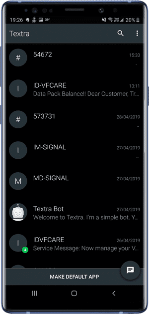 صورة لـ مجموعة تطبيقات Android التي تحتوي على الوضع المظلم (+20 تطبيق) | textra-min-DzTechs