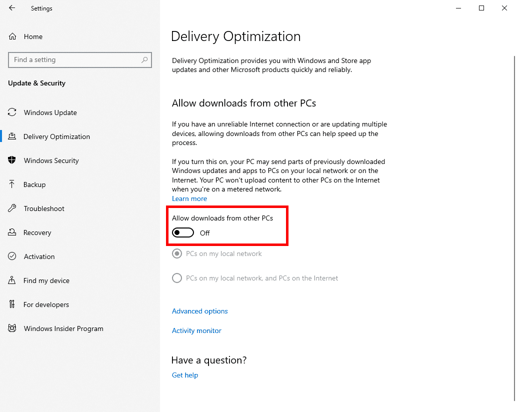 صورة لـ 7 إعدادات يجب عليك تحسينها بعد تثبيت Windows 10 | win10-options-to-manage-turn-off-delivery-optimization-DzTechs